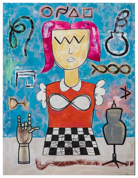 穿橙⾊上⾐的⼥孩 The girl wearing an orange top