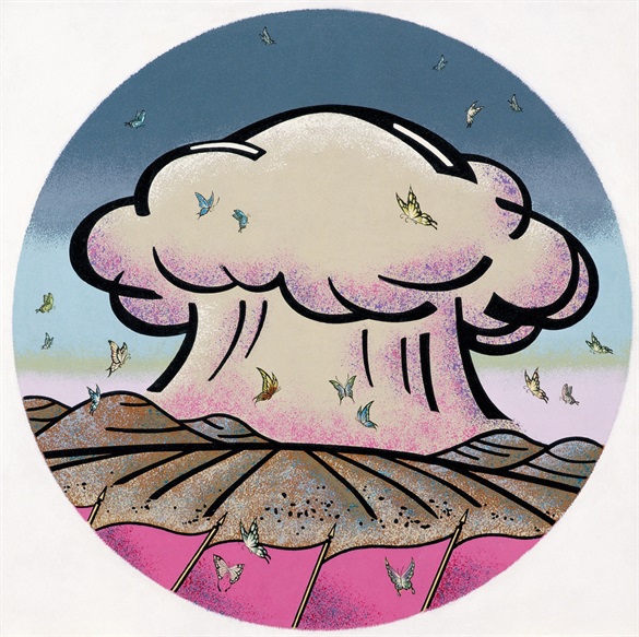 太阳下的⻛景-蘑菇云  The scenery under a sun- mushroom cloud