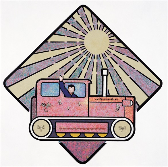 太阳下的⻛景-骄傲的拖拉机手  The scenery under a sun- Proud tractor driver