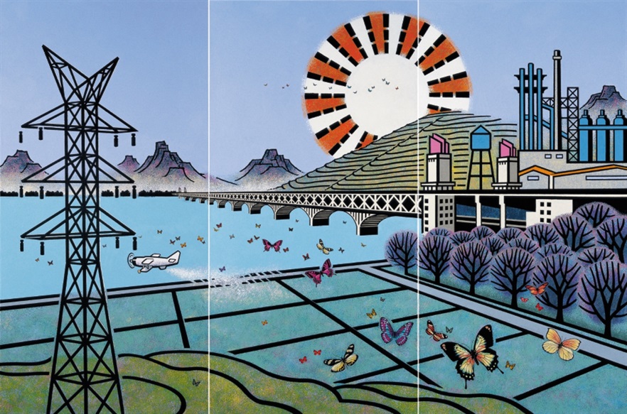 太阳下的⻛景-⻓江大桥  The scenery under a sun- Yangtze river bridge