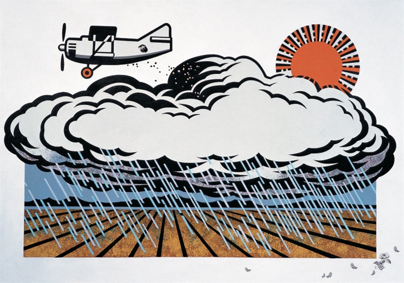 太阳下的⻛景-人工降雨  The scenery under a sun- Artificial rainfall